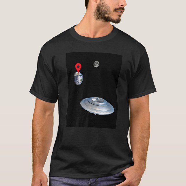 T-shirt Aliens Soucoupes volantes spatiales Graphique (Devant)