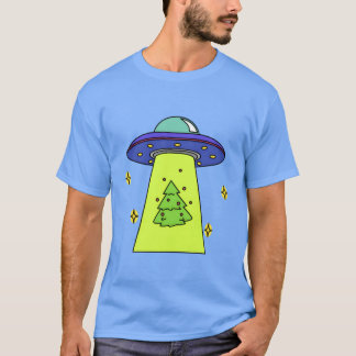 T-shirt aliens voler noël arbre drôle noël 2022 g