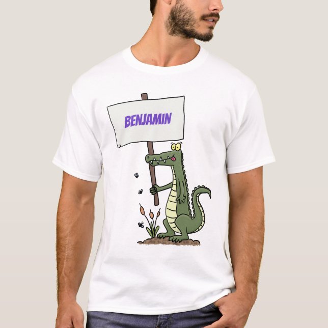 T-shirt Aligator de crocodile drôle avec dessin animé (Devant)