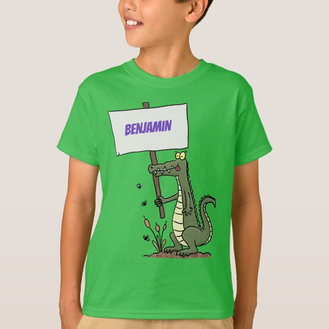 T-shirt Aligator de crocodile drôle avec dessin animé (Devant)