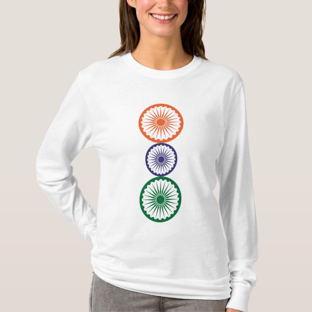 T-shirt Alignement des chakras indiens Ashoka (Devant)