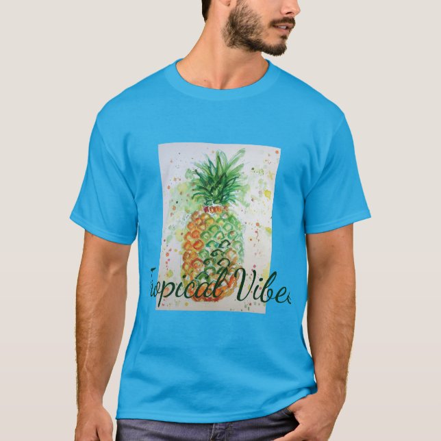 T-shirt Alimentation en ananas Vibes tropicales Vibes oran (Devant)