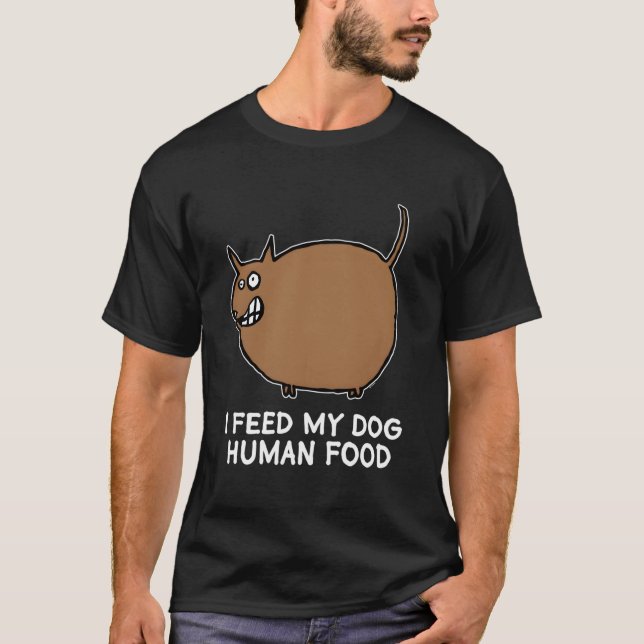 T-shirt Alimentation en surpoids gros chien Humour aliment (Devant)