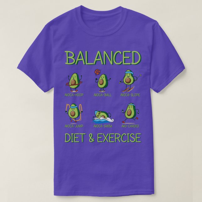 T-shirt Alimentation équilibrée et exercice (Design devant)
