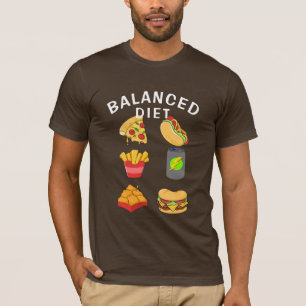 T-shirt Alimentation équilibrée Humour Tee, Funny Food Let