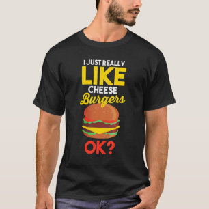 T-shirt Alimentation Foodie J'Aime Vraiment Cheeseburger O