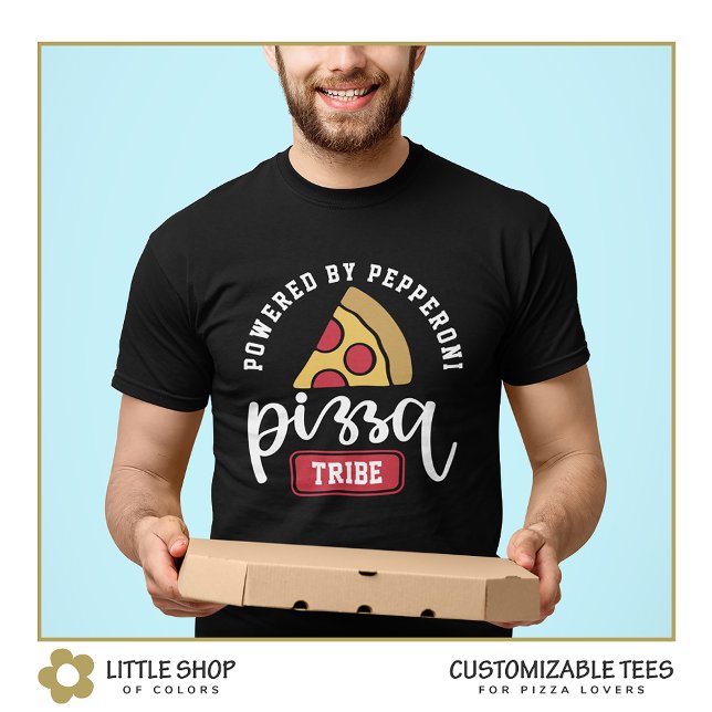 T-shirt Alimenté par Amoureux de Pizza Pepperoni Personnal (Créateur téléchargé)