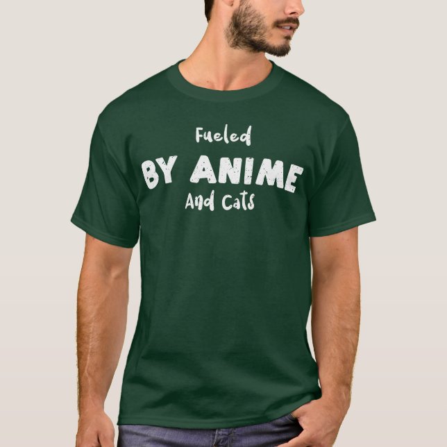 T-shirt Alimenté Par Anime Et Chats Chats (Devant)