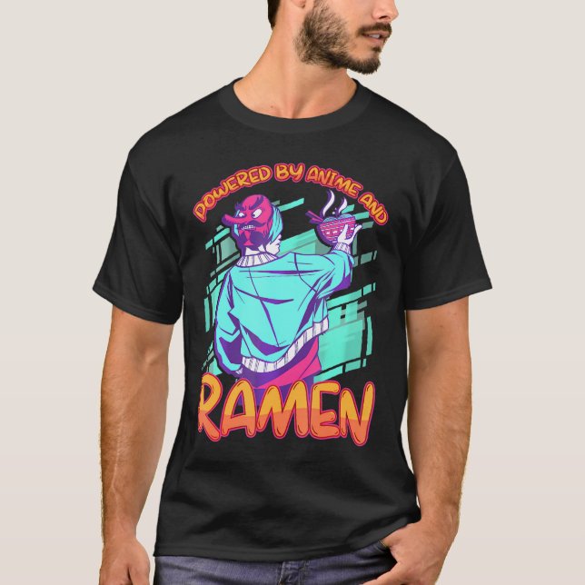 T-shirt Alimenté Par Anime Et Ramen Anime (Devant)