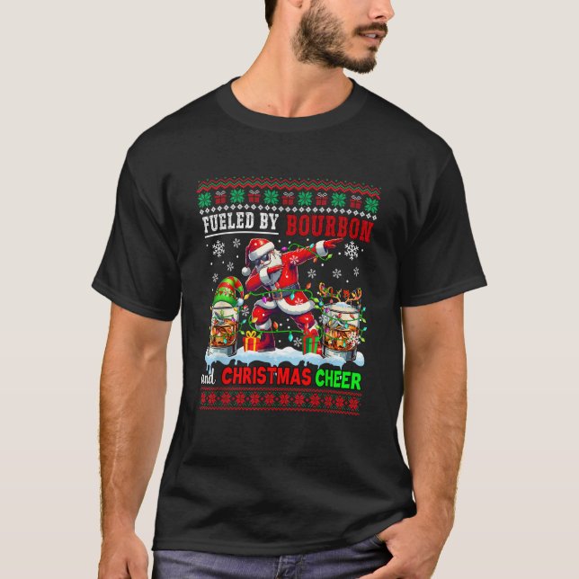T-shirt Alimenté par Bourbon et Xmas Cheer Sweater Drinker (Devant)