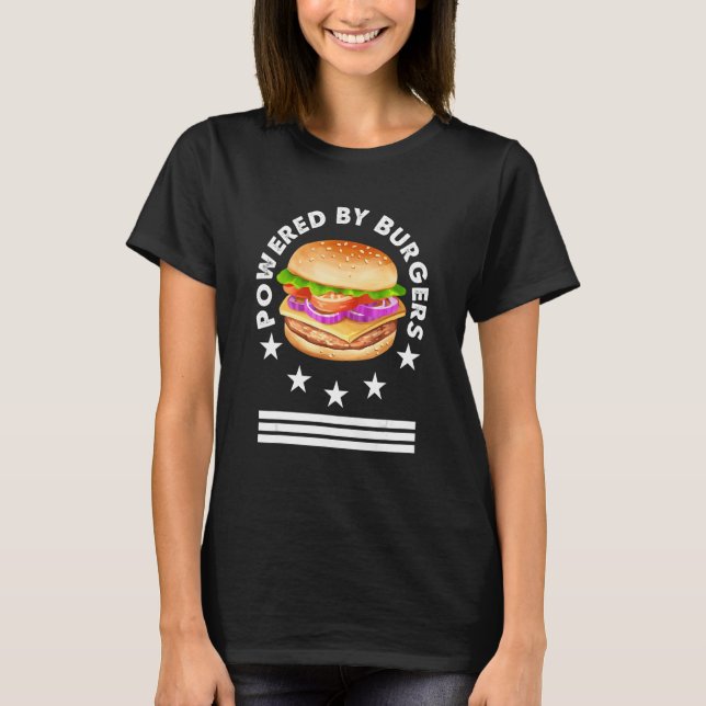T-shirt Alimenté Par Burgers Fast Food Burger Burger (Devant)
