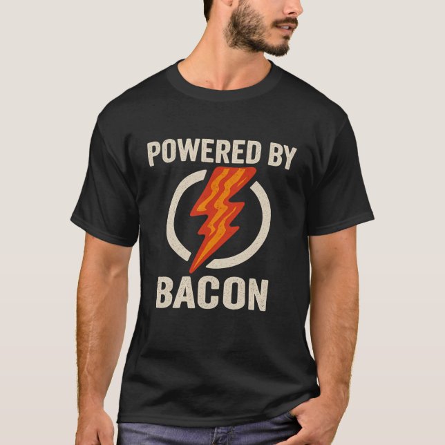 T-shirt Alimenté Par Bycon Funny Meat Lover Bbq Grill Carn (Devant)