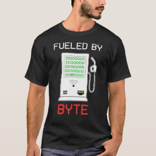 T-shirt Alimenté par Byte Nerd Informaticien Geek