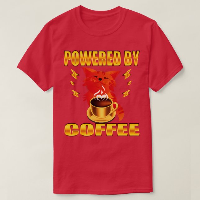 T-shirt Alimenté Par Café (Design devant)