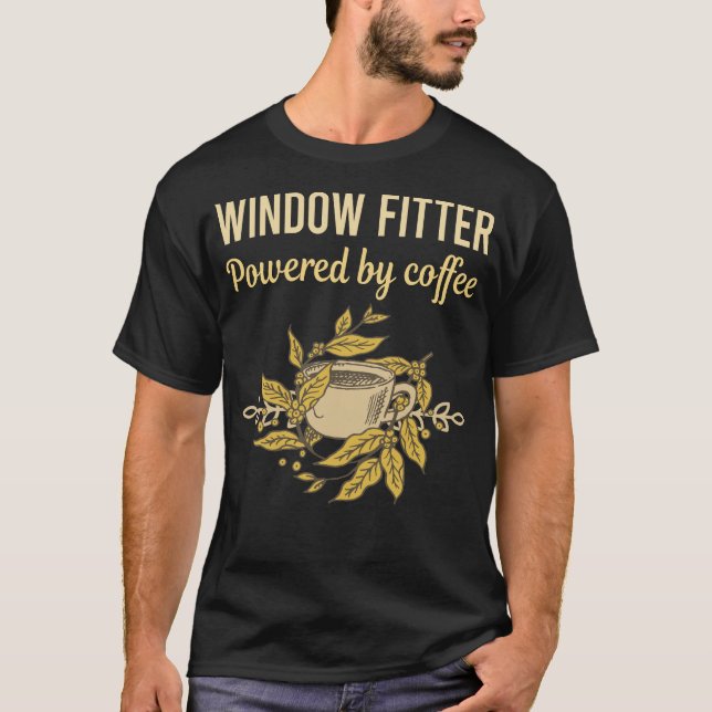 T-shirt Alimenté Par Café - Poignée De Fenêtre (Devant)