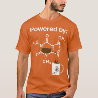 T-shirt Alimenté Par Caffeine Café Buveur Science Addict