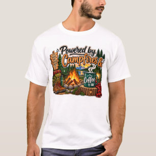 T-shirt Alimenté par Campfires Camping Design