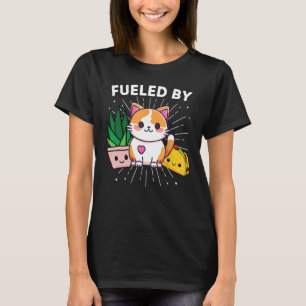 T-shirt Alimenté Par Chats Plantes Tacos Drôle