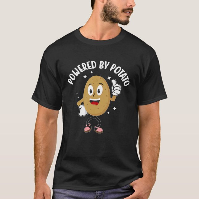 T-shirt Alimenté Par Chips De Pomme De Terre Végétarien Vi (Devant)
