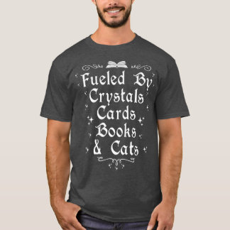 T-shirt Alimenté Par Crystals Cartes Livres & Chats