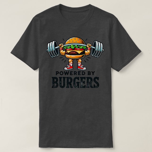 T-shirt Alimenté Par Des Burgers (Design devant)