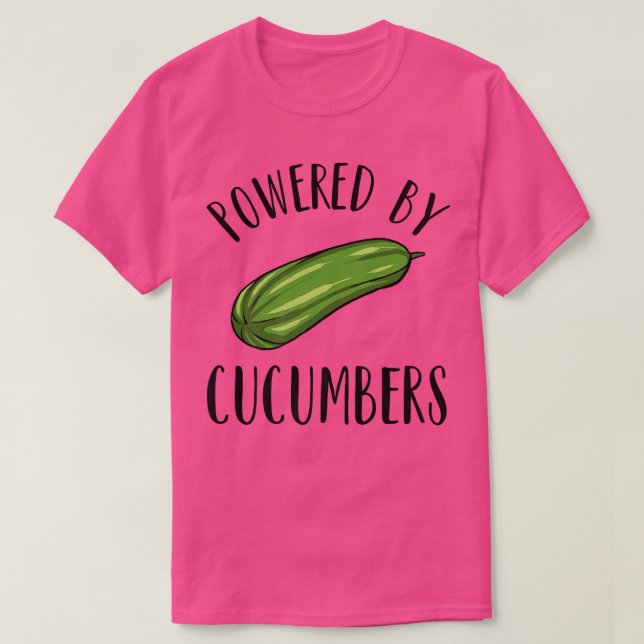 T-shirt Alimenté par des concombres drôle Plan Végétarien  (Design devant)