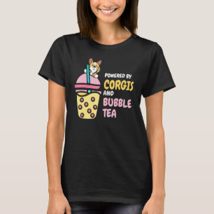T-shirt Alimenté par des corgis et du bubble tea Femmes mi