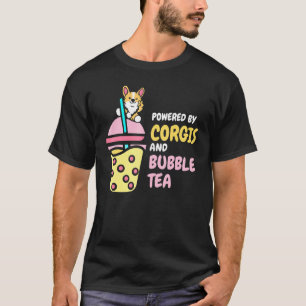 T-shirt Alimenté par des corgis et du bubble tea mignon bo