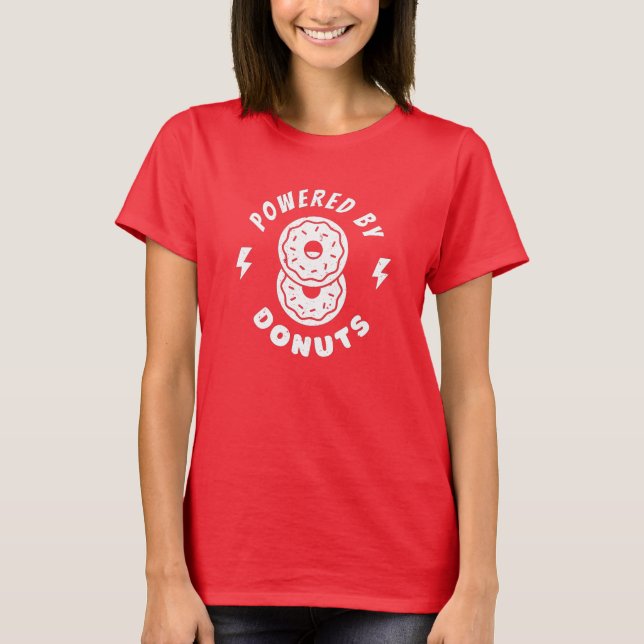 T-shirt Alimenté par des Donuts (Devant)