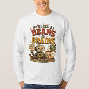 T-shirt Alimenté par des haricots et un cerveau Robot AI d