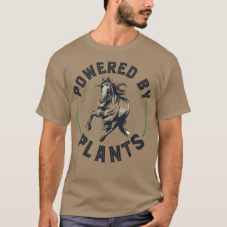 T-shirt Alimenté Par Des Plantes, Végétan Cheval Rider Vég