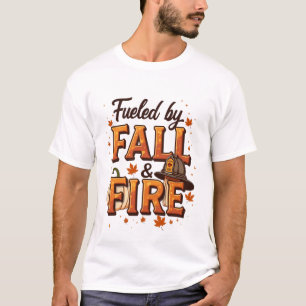 T-shirt Alimenté par Fall & Fire - Automne Design Firefigh