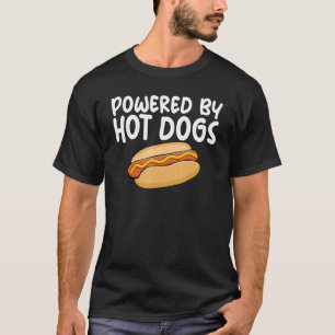 T-shirt Alimenté par Hotdogs Humour Blague Saucisse  