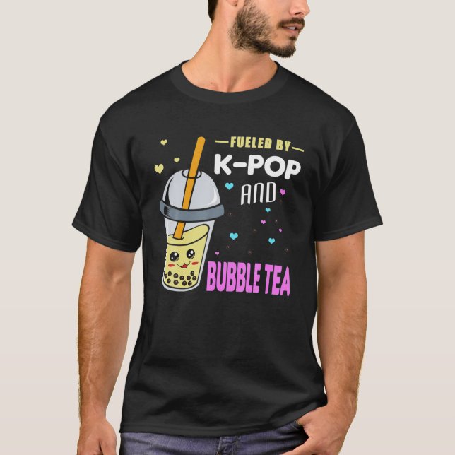 T-shirt Alimenté Par K-Pop Et Bubble Tea - Otaku (Devant)