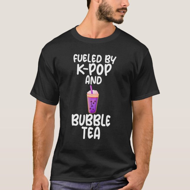 T-shirt Alimenté Par Kpop Et Bubble Tea Boba Tea Apparel (Devant)