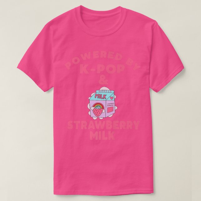 T-shirt Alimenté Par KPop & Lait De Fraise  (Design devant)