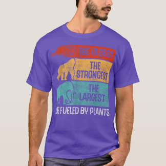 T-shirt Alimenté Par La Tortue Plante Gorilla Elephant Veg