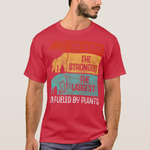 T-shirt Alimenté Par La Tortue Plante Gorilla Elephant Veg