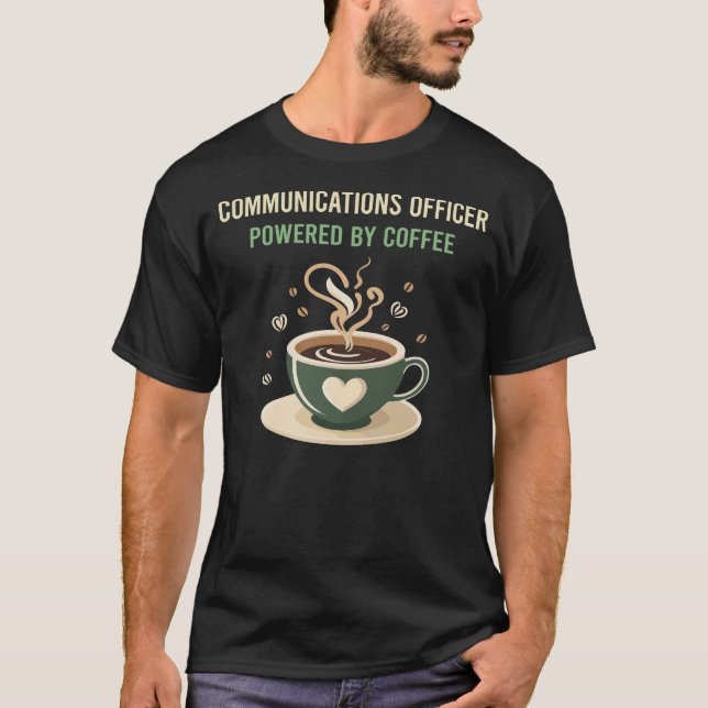 T-shirt Alimenté Par L'Agent De Communication Café (Devant)