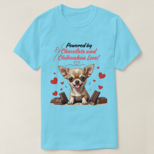 T-shirt Alimenté par l'amour du chocolat et des Chihuahua