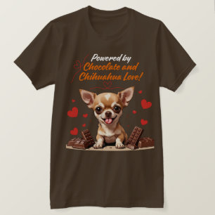 T-shirt Alimenté par l'amour du chocolat et des Chihuahua