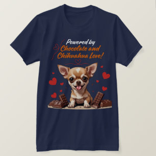T-shirt Alimenté par l'amour du chocolat et des Chihuahua