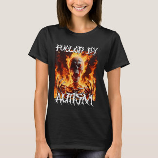 T-shirt Alimenté Par L'Autisme Drôle Cringe Dur Squelette