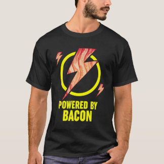 T-shirt Alimenté Par Le Bacon Drôle De Cadeau De Pun Pour 