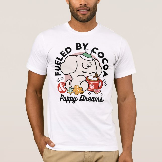 T-shirt Alimenté par le cacao et les Rêves de chiots - Chi (Devant)