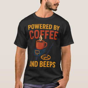 T-shirt Alimenté par le café et les bips Funny Metal