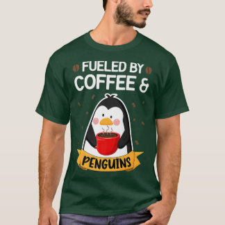 T-shirt Alimenté par le café et les pingouins drôle Gentoo