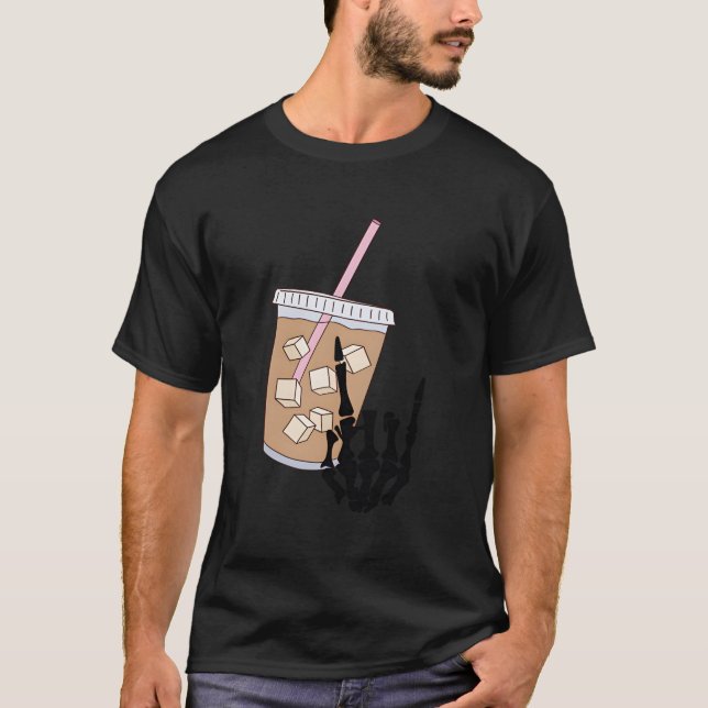 T-shirt Alimenté Par Le Café Glacé Et L'Anxiété (Devant)