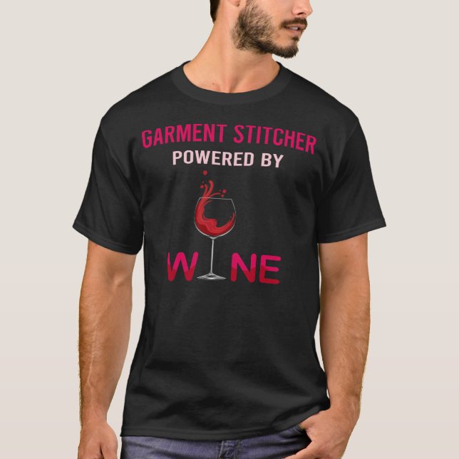 T-shirt Alimenté Par Le Sticher Vin (Devant)