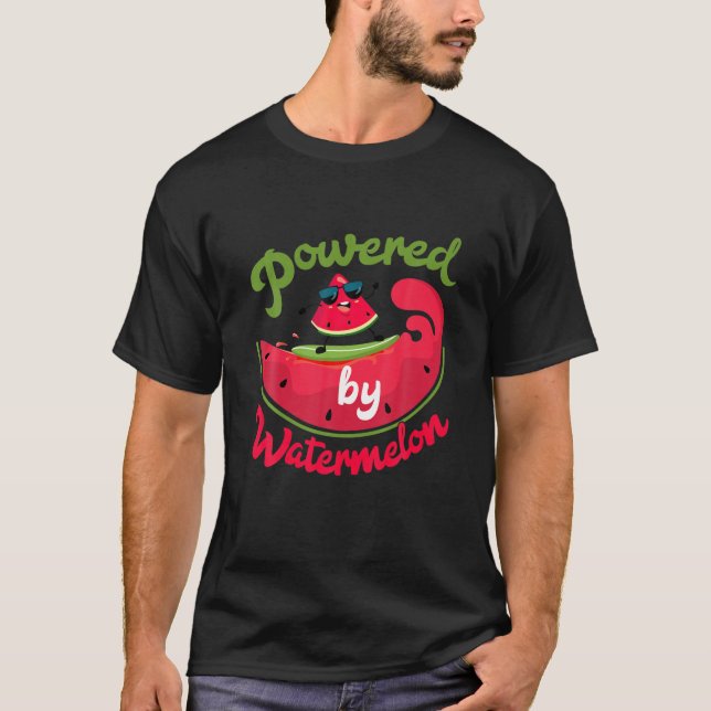 T-shirt Alimenté Par Les Amateurs De Melon De Pastèque (Devant)